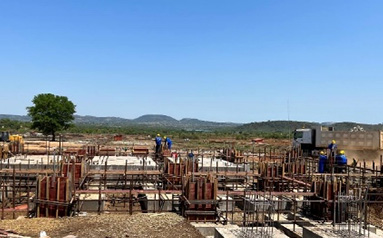 廠房基礎鋼筋綁紮完成